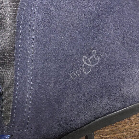 Women's Bos&Co Belfield blue ankle block heel boot suede sz 8/8.5 - Picture 11 of 11